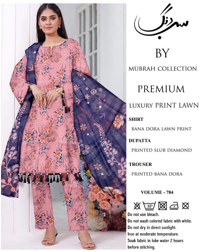 3 Pcs Women's Unstitched Digital Print Suit