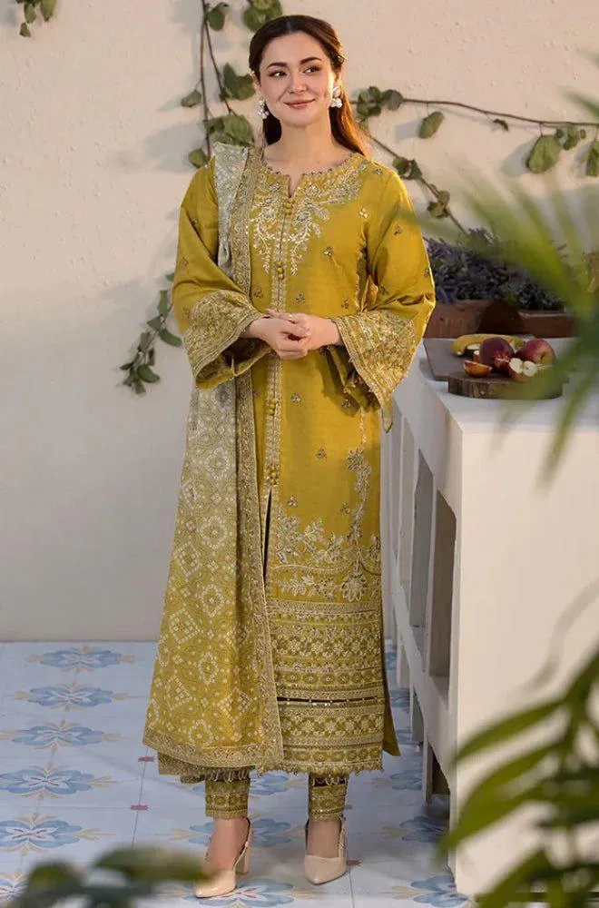 3 Pcs Women's Unstitched Embroidered Suit