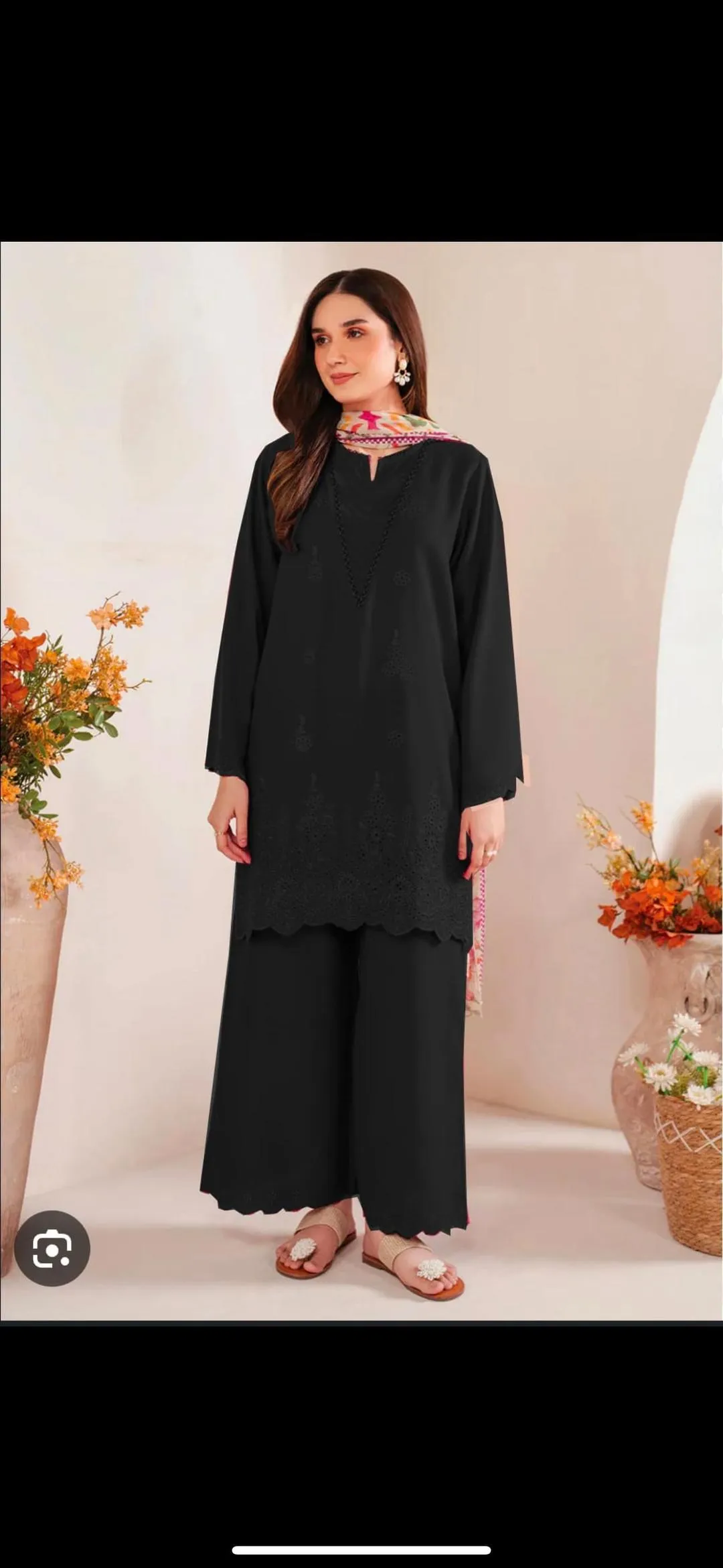 3 Pcs Women's Unstitched Chikankari Embroidered Suit