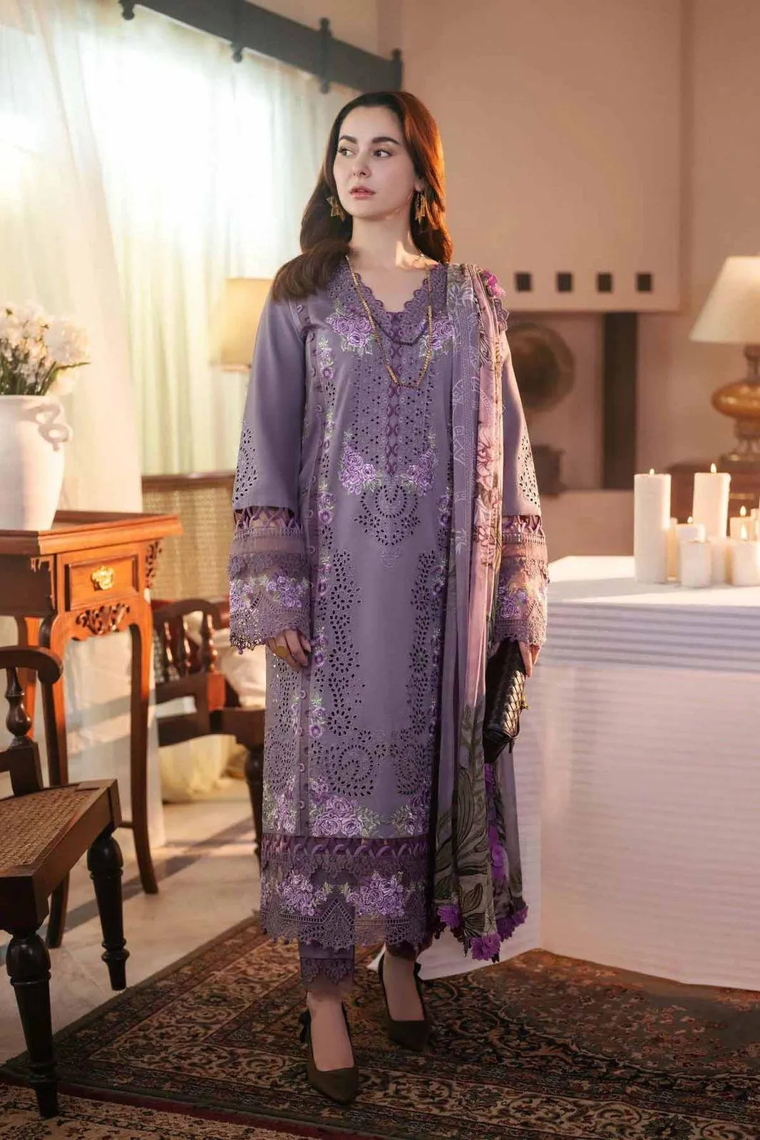 3 Pcs Women's Unstitched Embroidered Suit