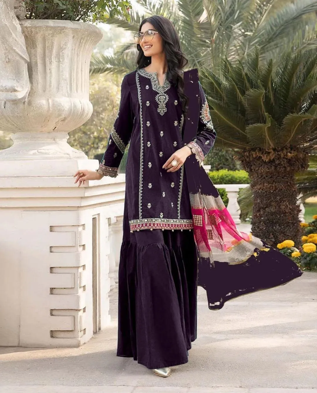 3 Pcs Women's Unstitched Embroidered Suit