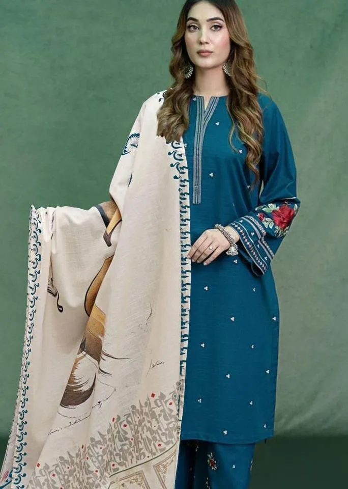 3 Pcs Women's Unstitched Embroidered Suit