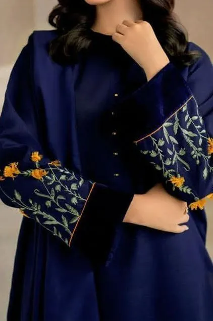 3 Pcs Women's Unstitched Embroidered Suit