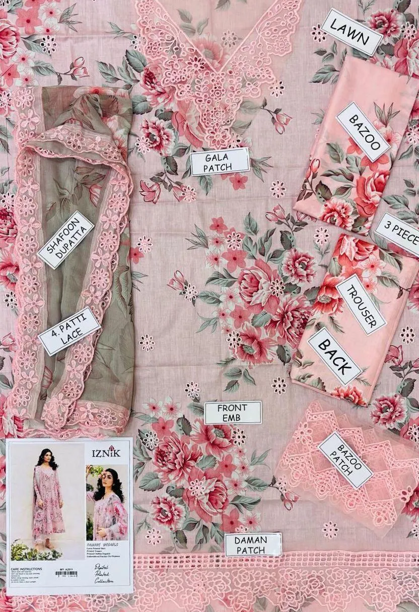 Pink Chikankari Patch Work 3 Pcs Suit for Weddings