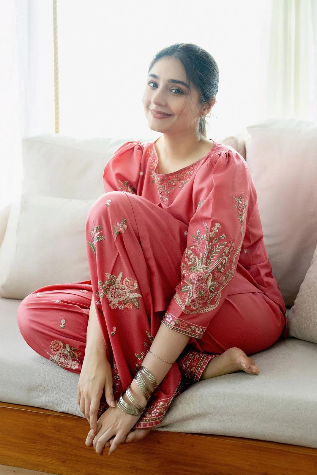 2 Pcs Women's Unstitched Embroidered Suit