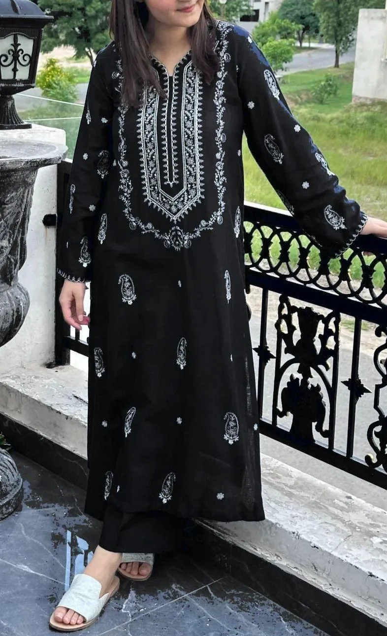 2 Pcs Women's Unstitched Embroidered Suit