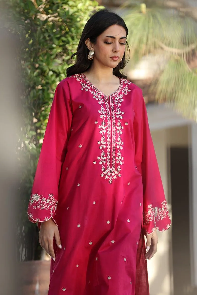 2 Pcs Women's Unstitched Embroidered Suit