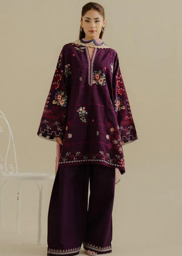 2 Pcs Women's Unstitched Embroidered Suit