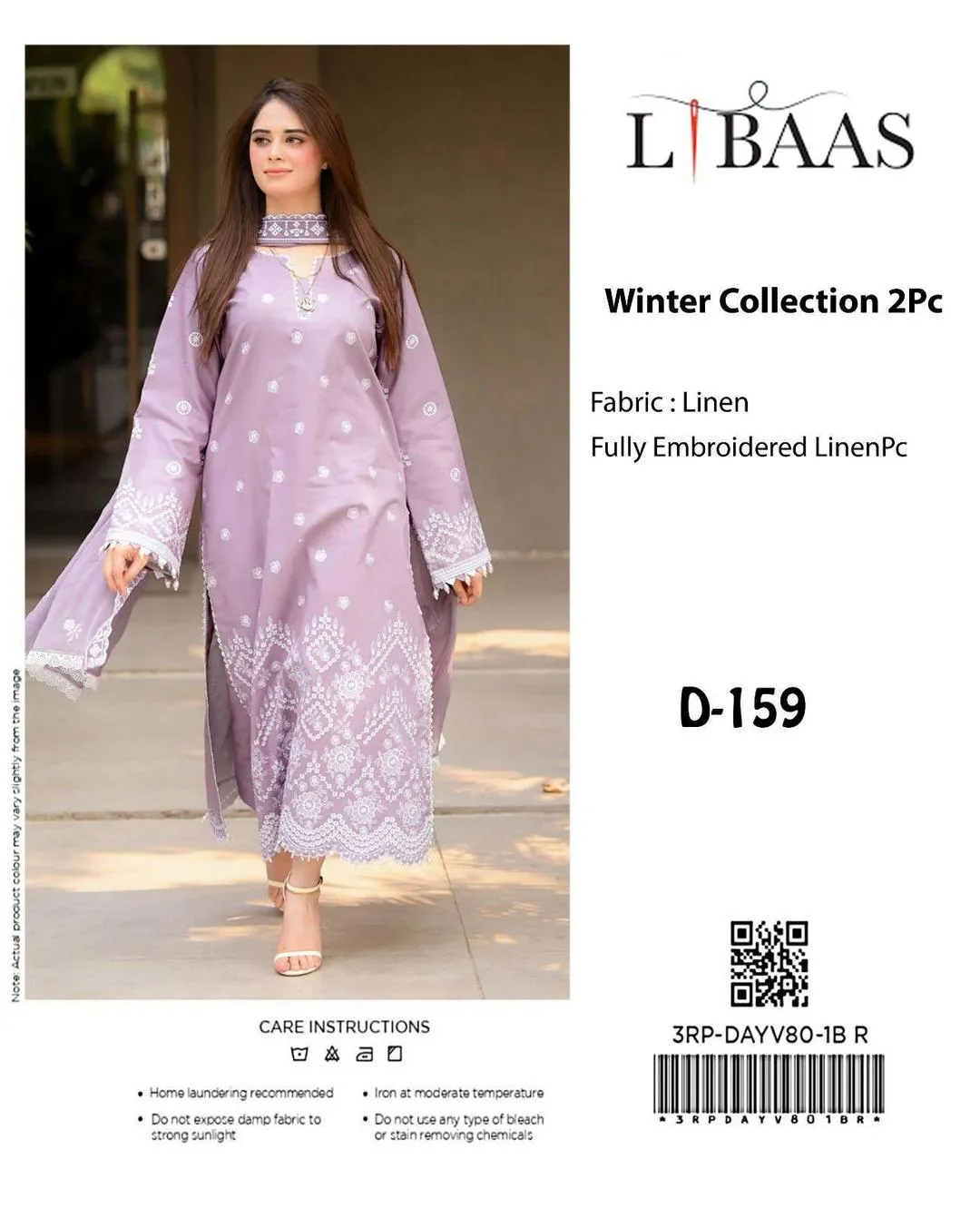 2 Pcs Women's Unstitched Embroidered Suit