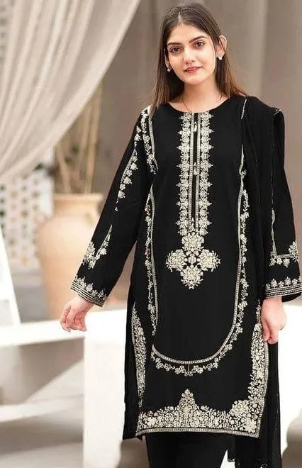 2 Pcs Women's Unstitched Embroidered Suit