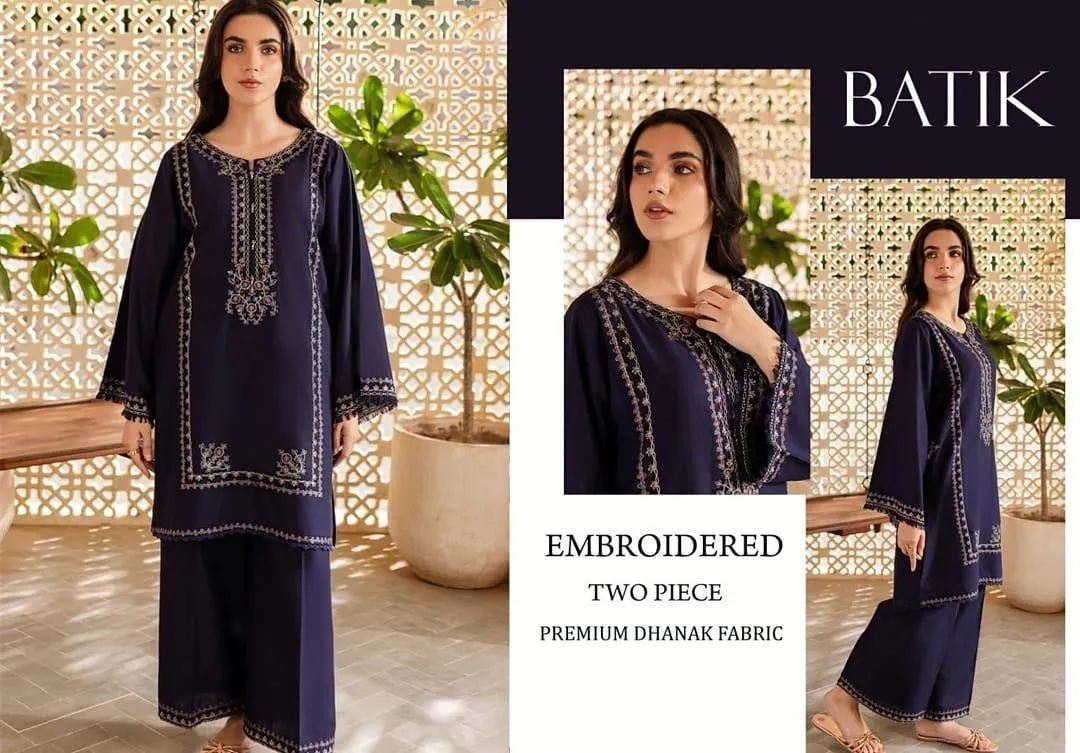 2 Pcs Women's Unstitched Embroidered Suit
