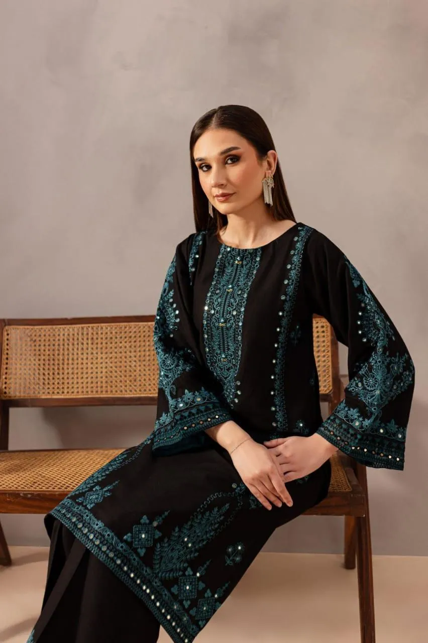 2 Pcs Women's Unstitched Embroidered Suit