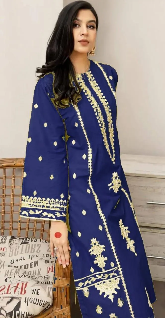 2 Pcs Women's Unstitched Embroidered Suit
