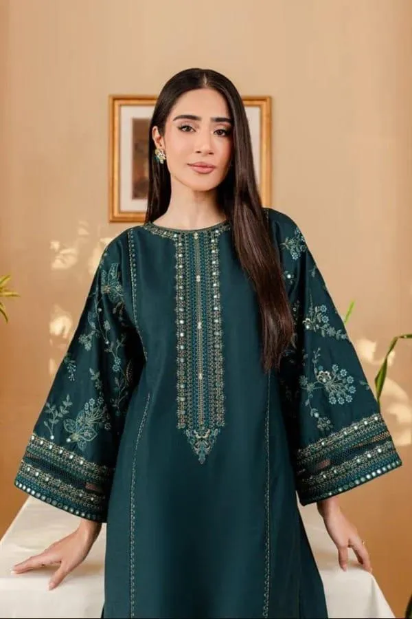 2 Pcs Women's Unstitched Embroidered Suit