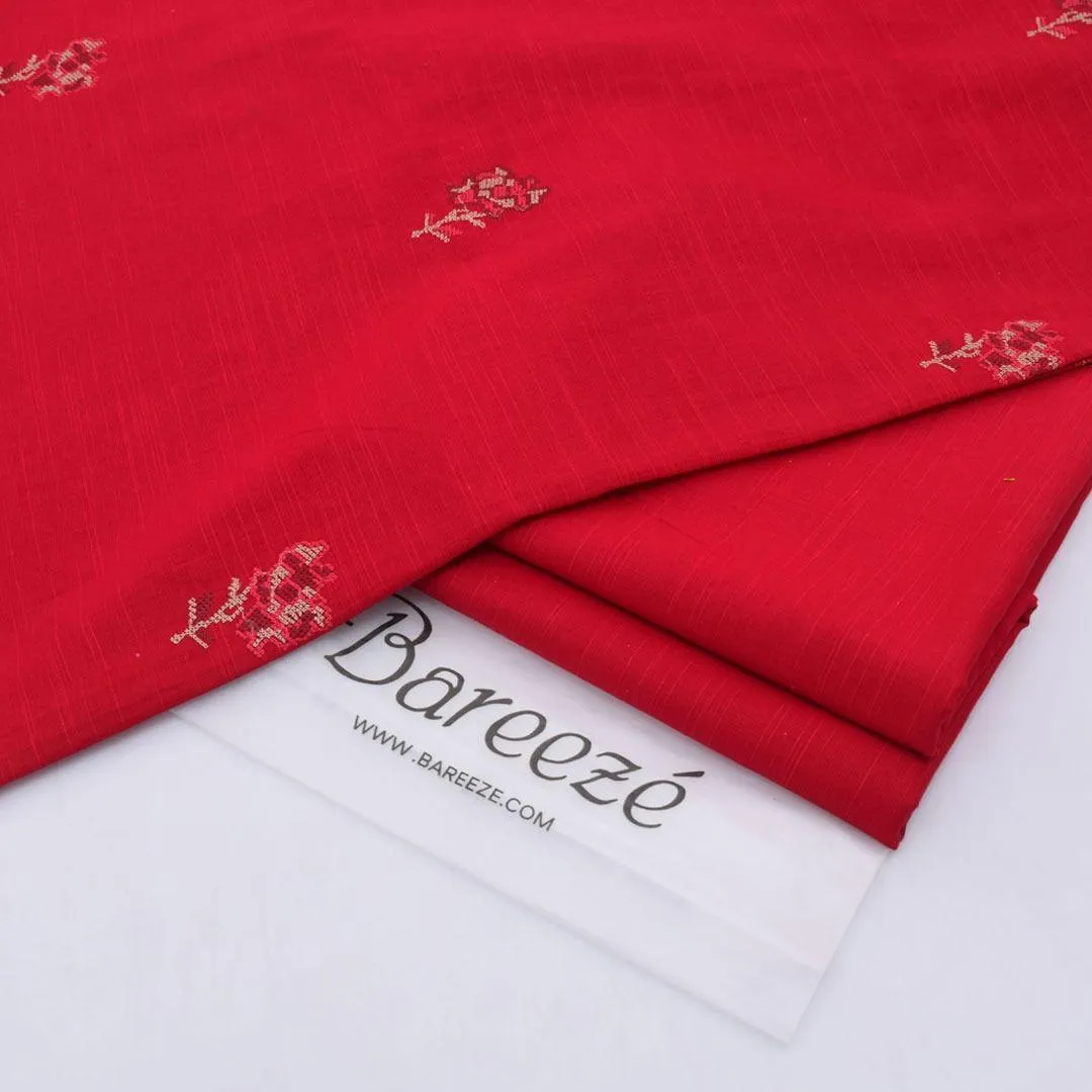 2 Pcs Women's Unstitched Embroidered Suit