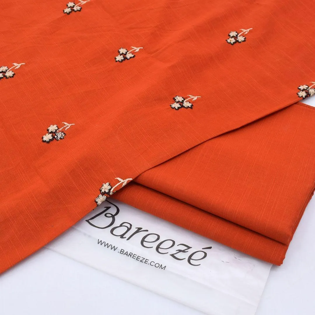 2 Pcs Women's Unstitched Embroidered Suit