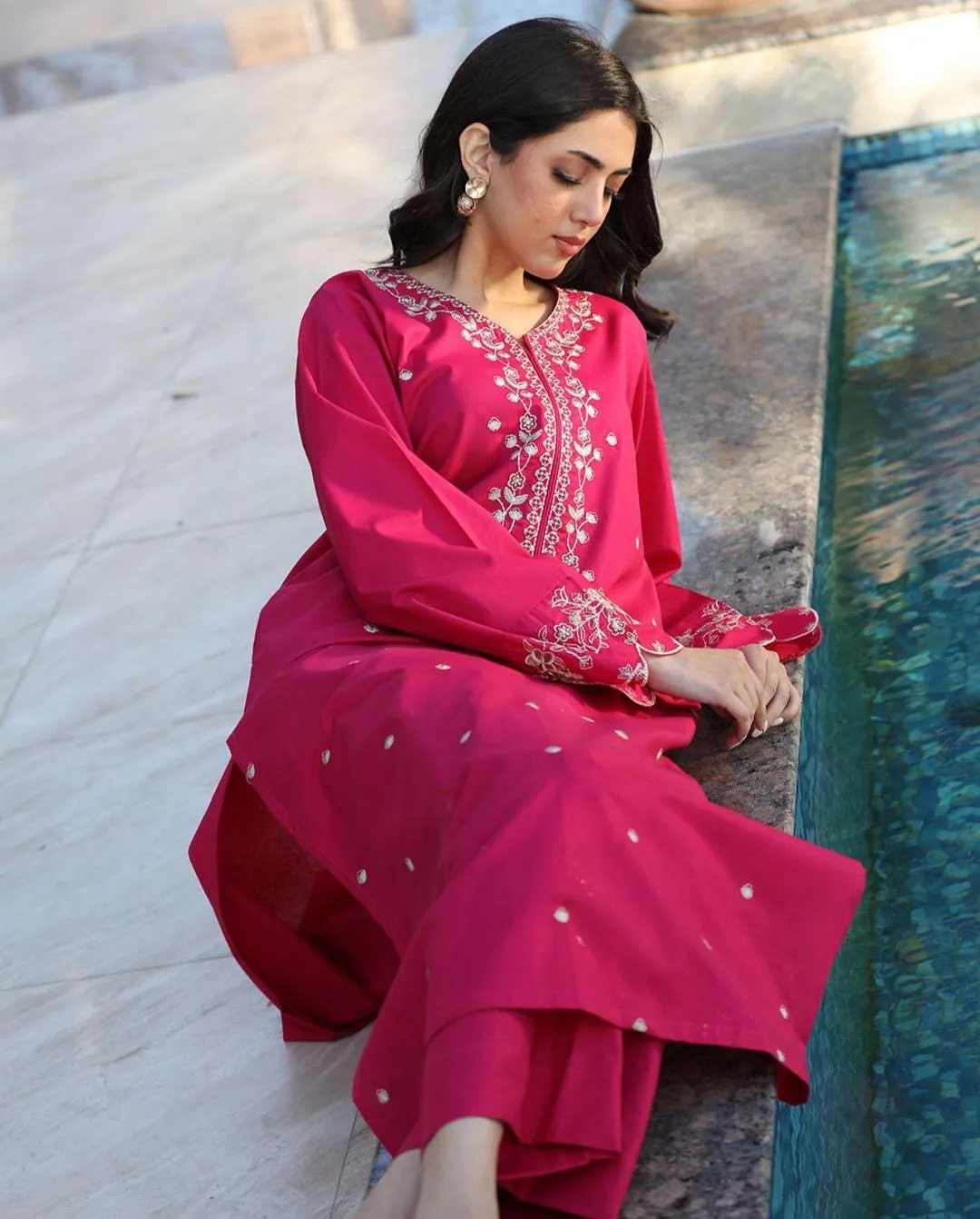 2 Pcs Women's Unstitched Embroidered Suit