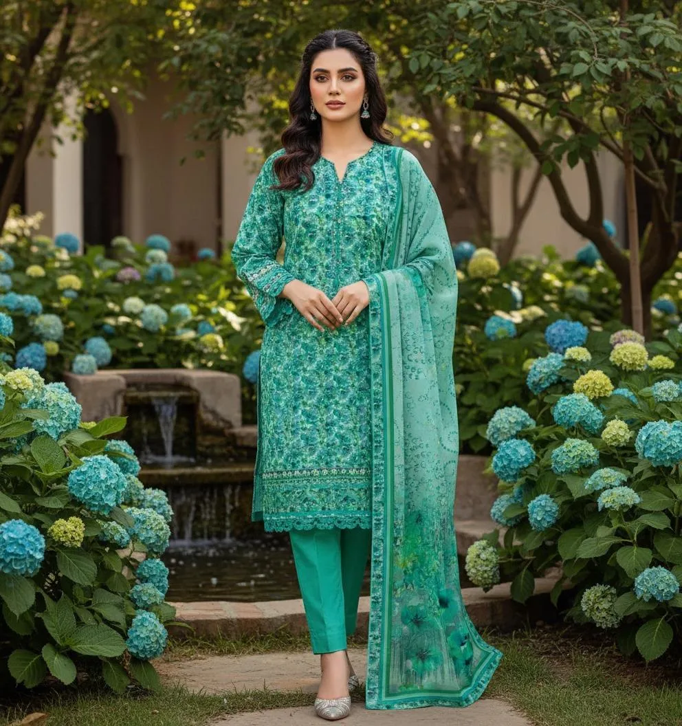 3 Pcs Women's Unstitched Printed Khaddar Suit