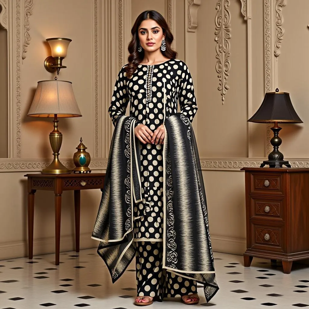 3 Pcs Women's Unstitched Printed Khaddar Suit