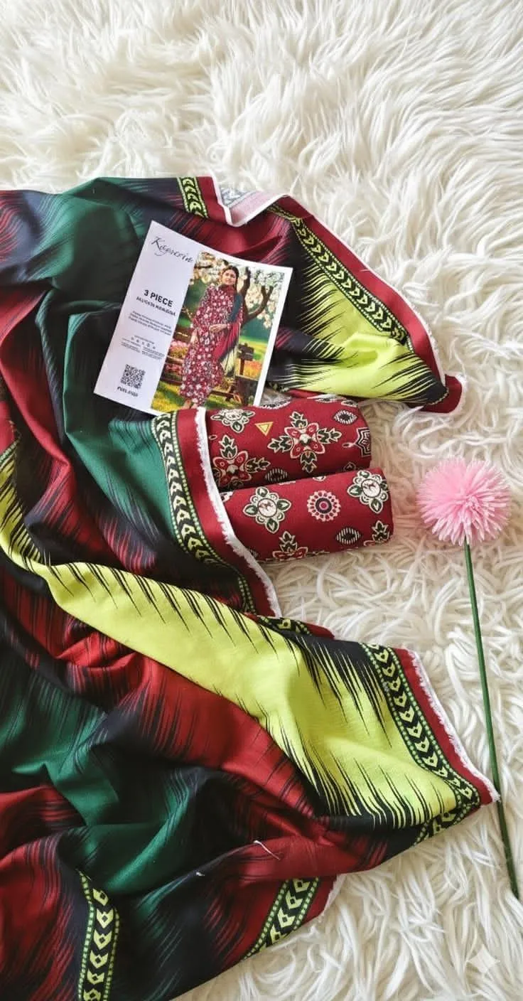 Branded Kayseria Khaddar 3 Pcs Women's Unstitched Printed Suit