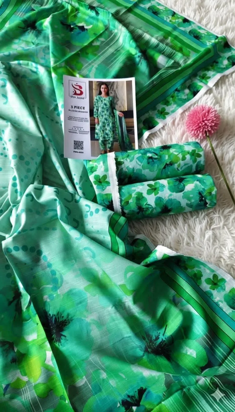 Bin Saeed Khaddar 3 Pcs Women's Unstitched Printed Suit