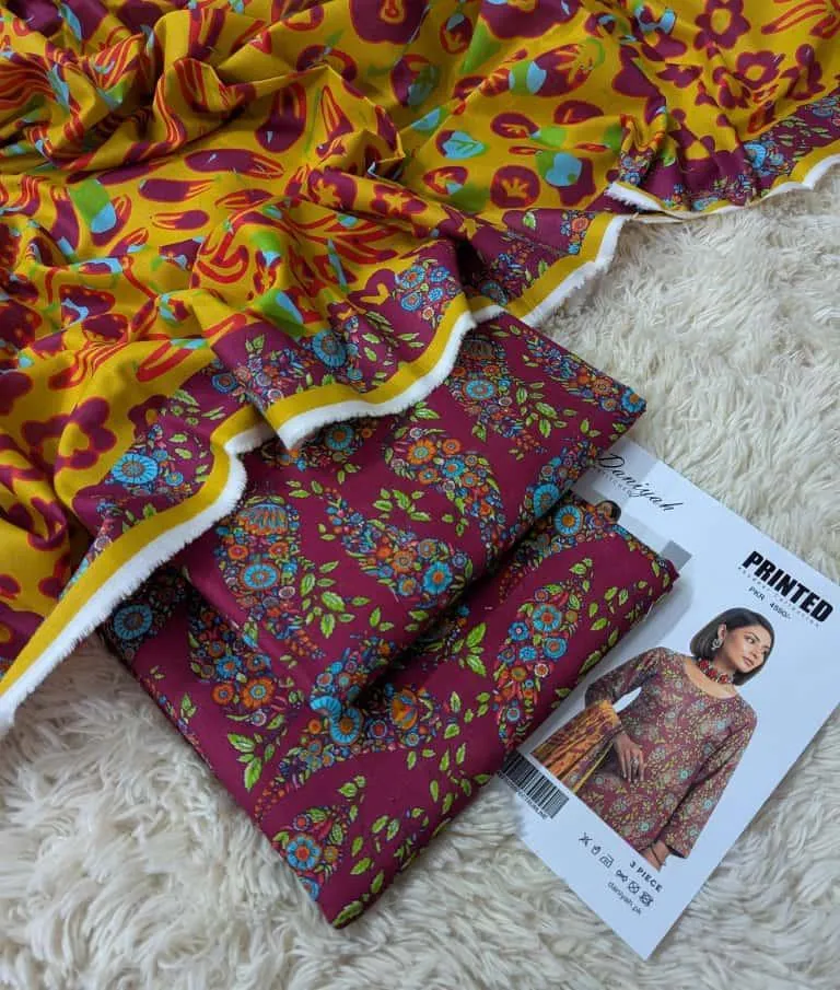 Branded Khaddar 3 Pcs Women's Unstitched Printed Suit