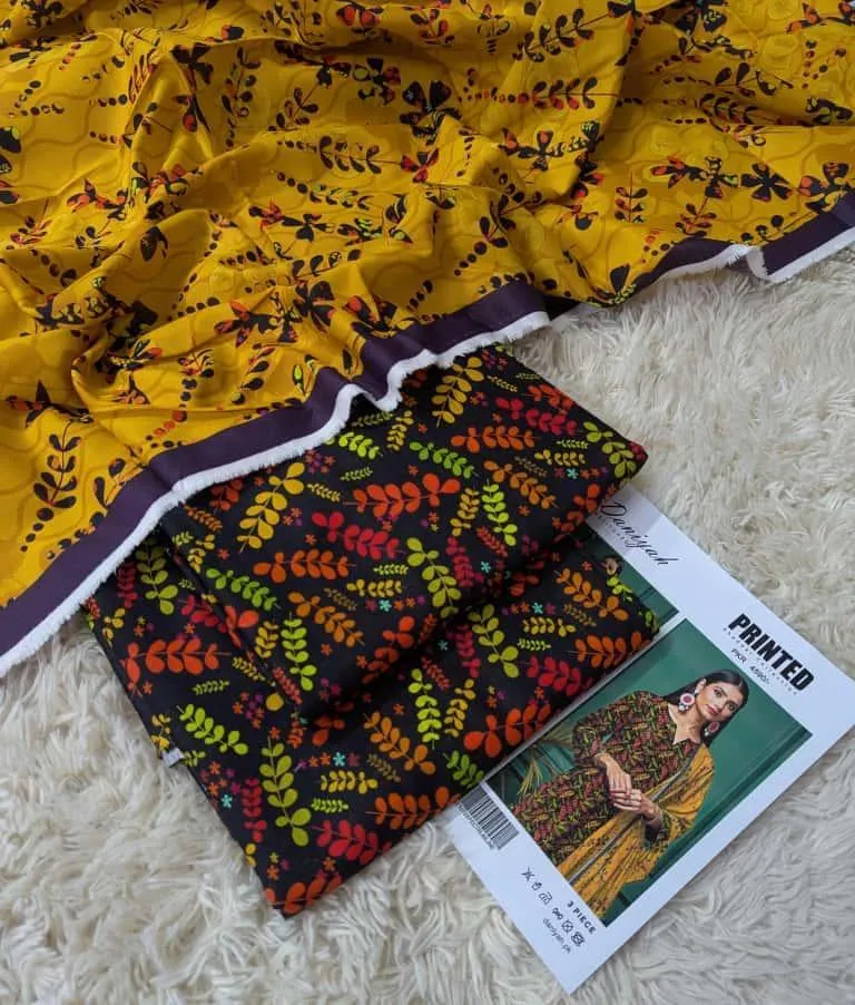 Branded Khaddar 3 Pcs Women's Unstitched Printed Suit