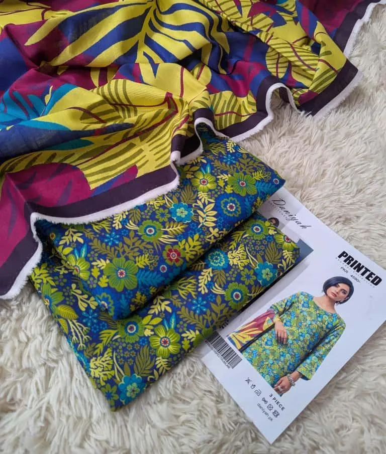 3 Pcs Women's Unstitched Printed Suit