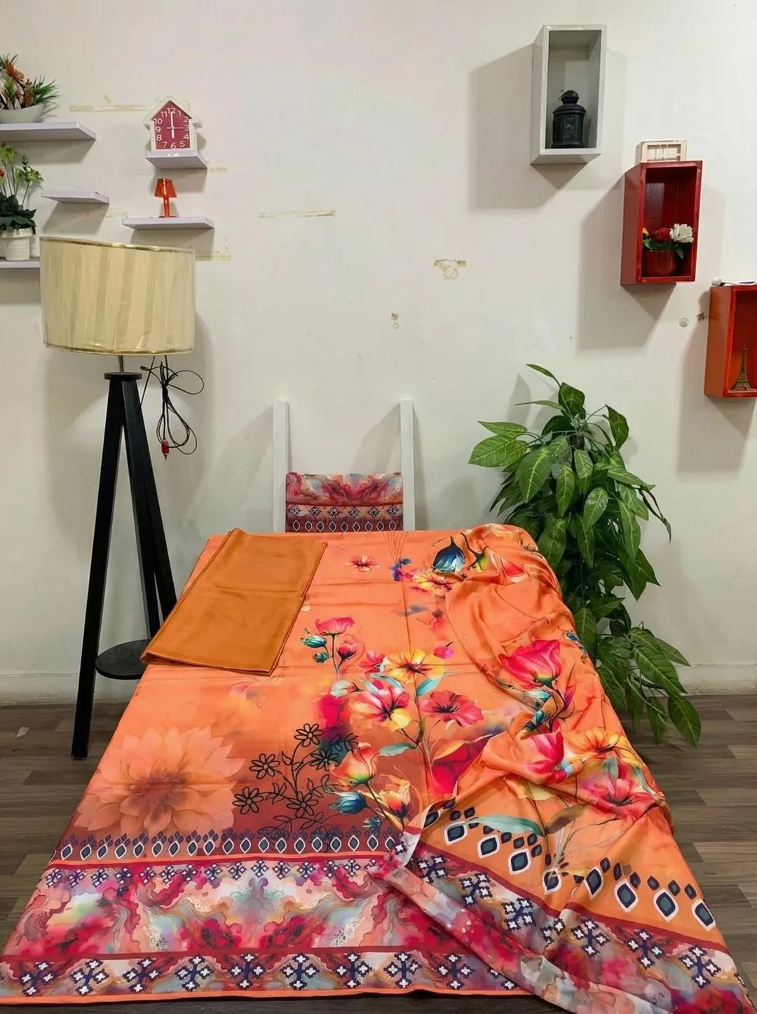 3 Pcs Women's Unstitched Printed Suit | Linen 3Piece Suit