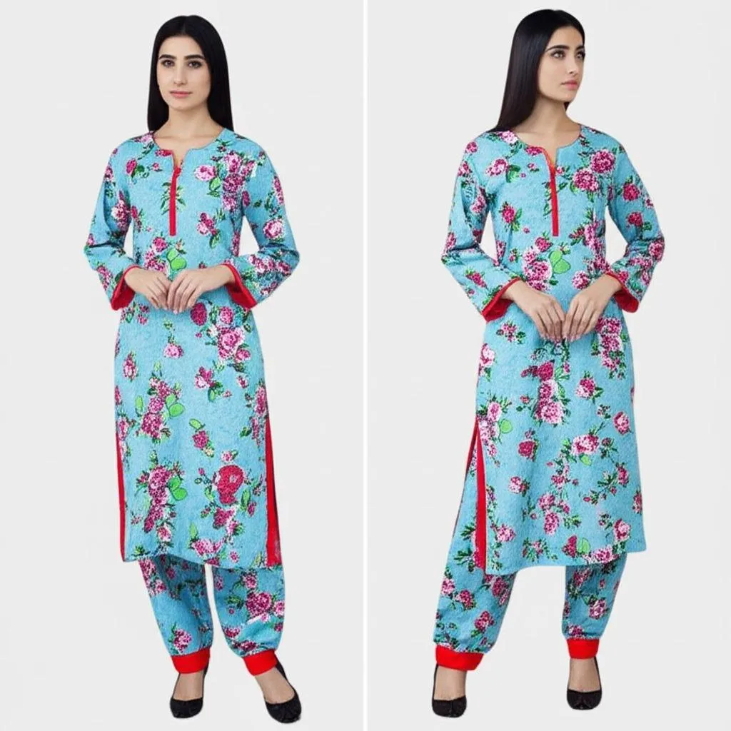 2 Pcs Women's Unstitched Printed Khaddar Suit