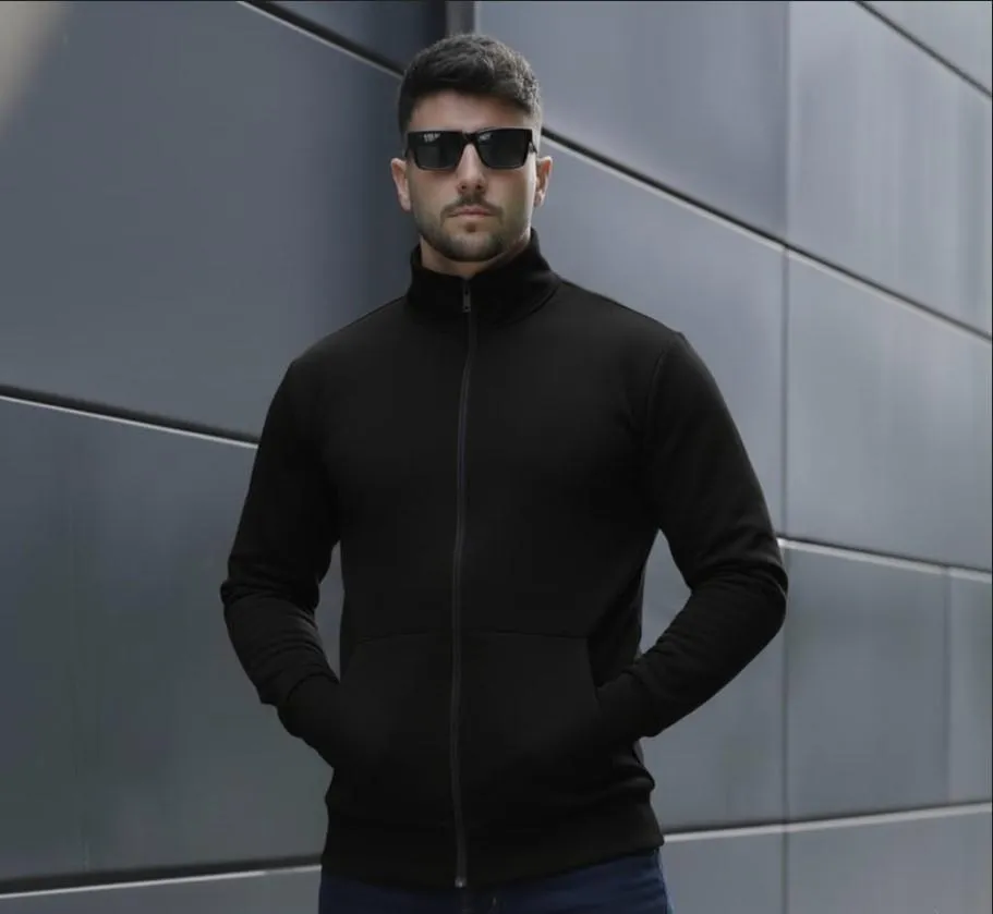 1 Pc Men's Fleece Plain Fleece Jacket