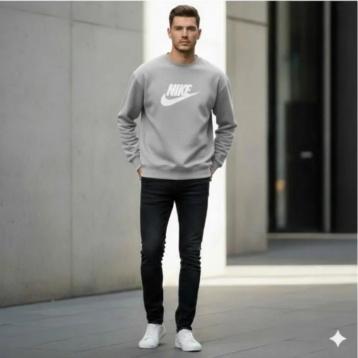 1 Pc Men's Fleece Printed Sweatshirt
