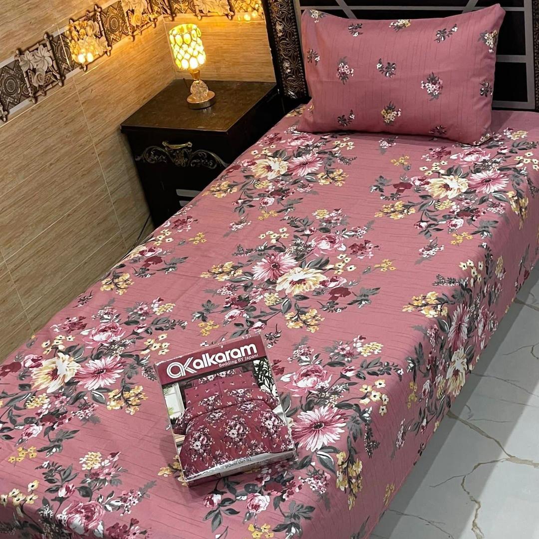 4 Pcs Cotton Printed Single Bedsheet