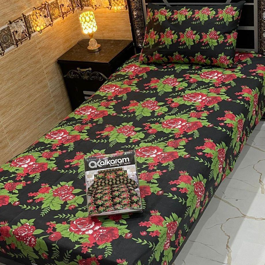 4 Pcs Cotton Printed Single Bedsheet