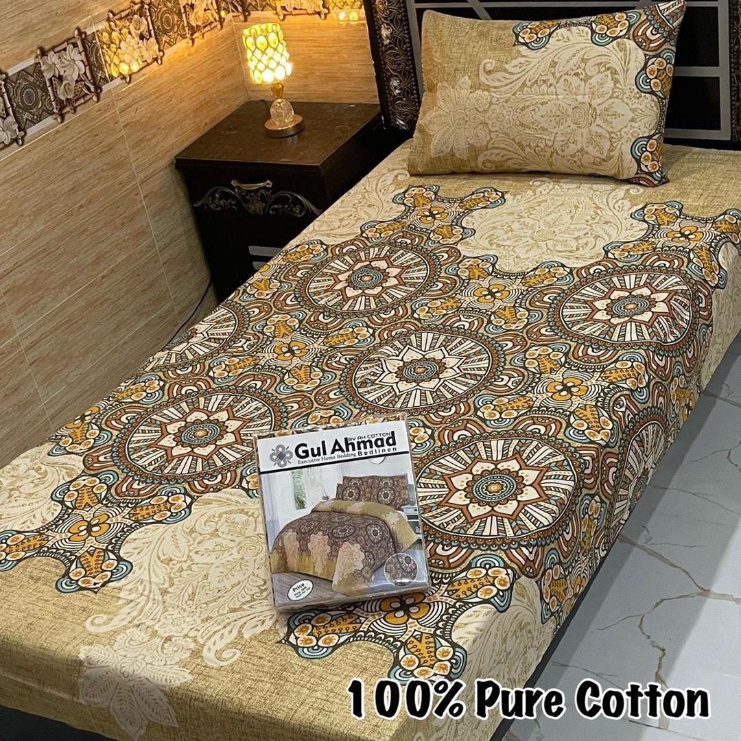 4 Pcs Cotton Printed Single Bedsheet