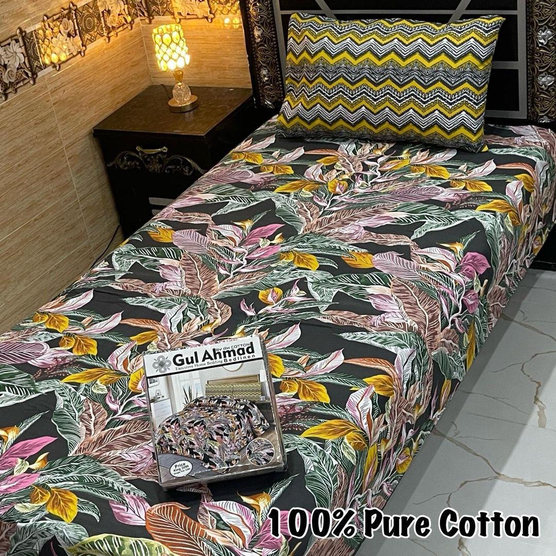 4 Pcs Cotton Printed Single Bedsheet