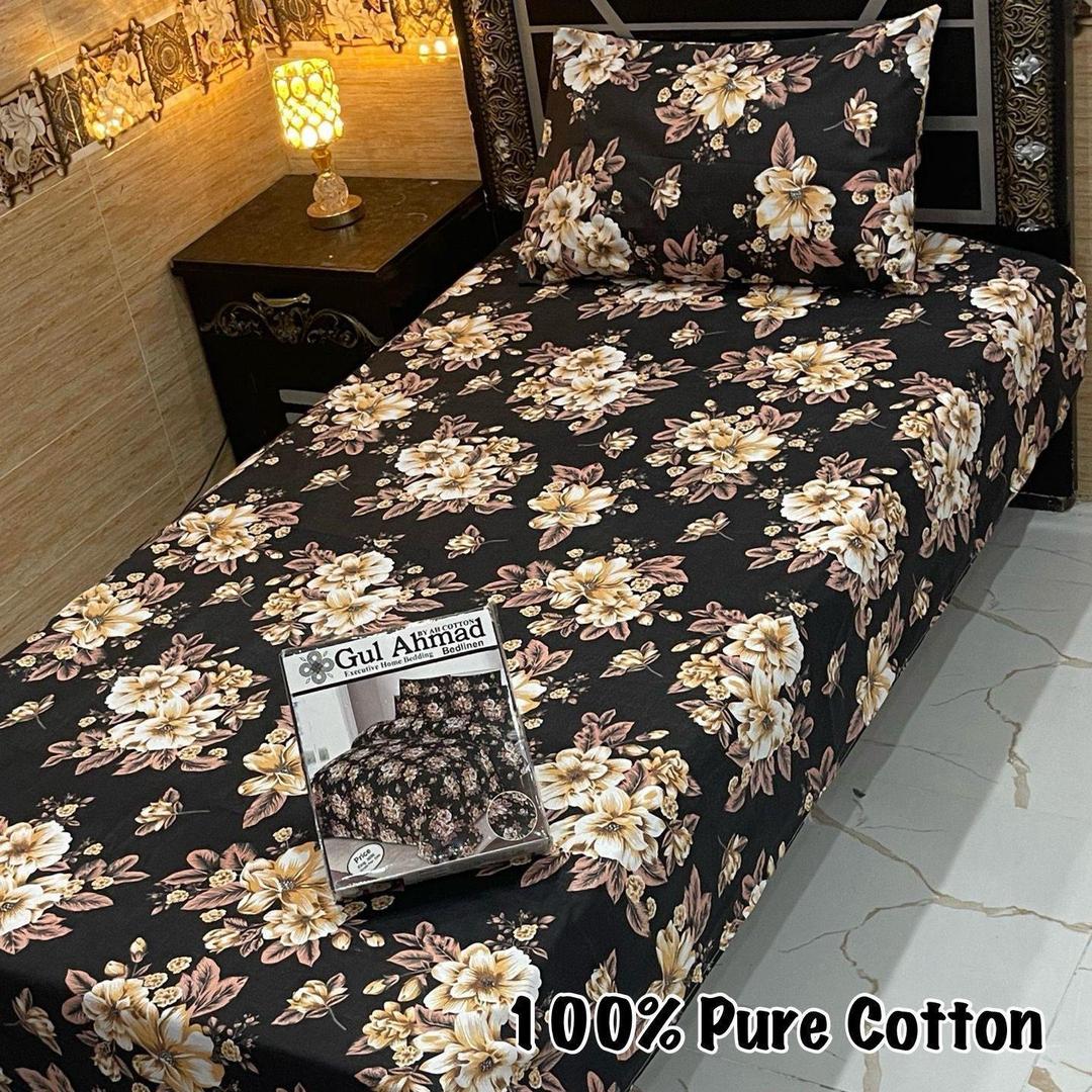 4 Pcs Cotton Printed Single Bedsheet