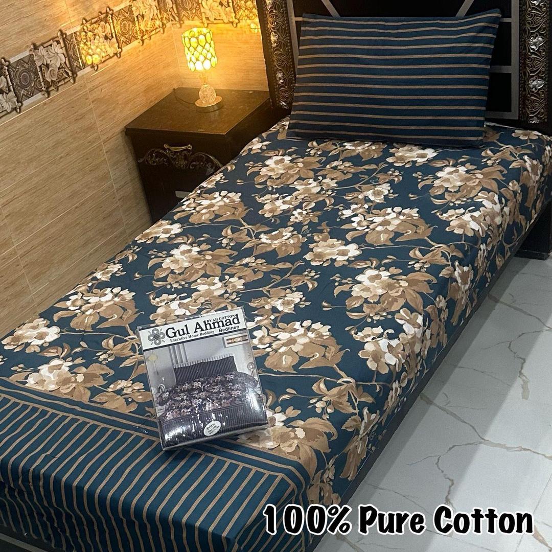 4 Pcs Cotton Printed Single Bedsheet
