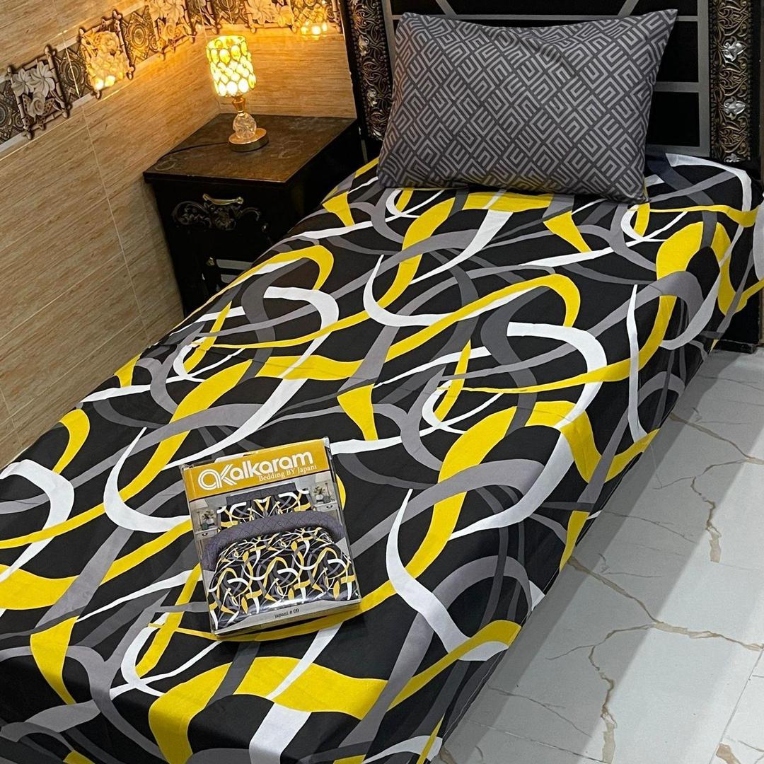4 Pcs Cotton Salonica Printed Single Bedsheet