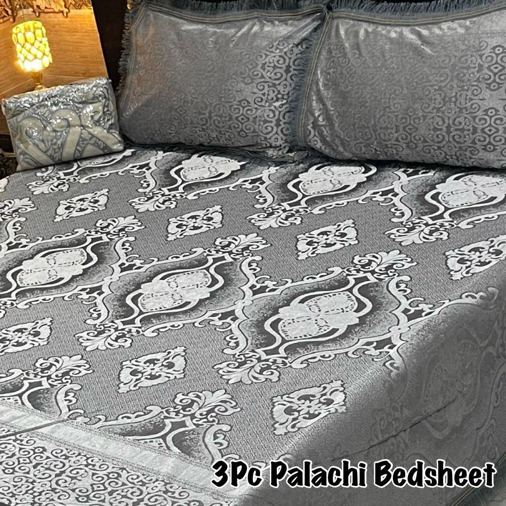 3 Pcs Palachi Embossed Double Bedsheet