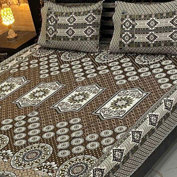 3 Pcs Multani Gultex Embroidered Double Bedsheet