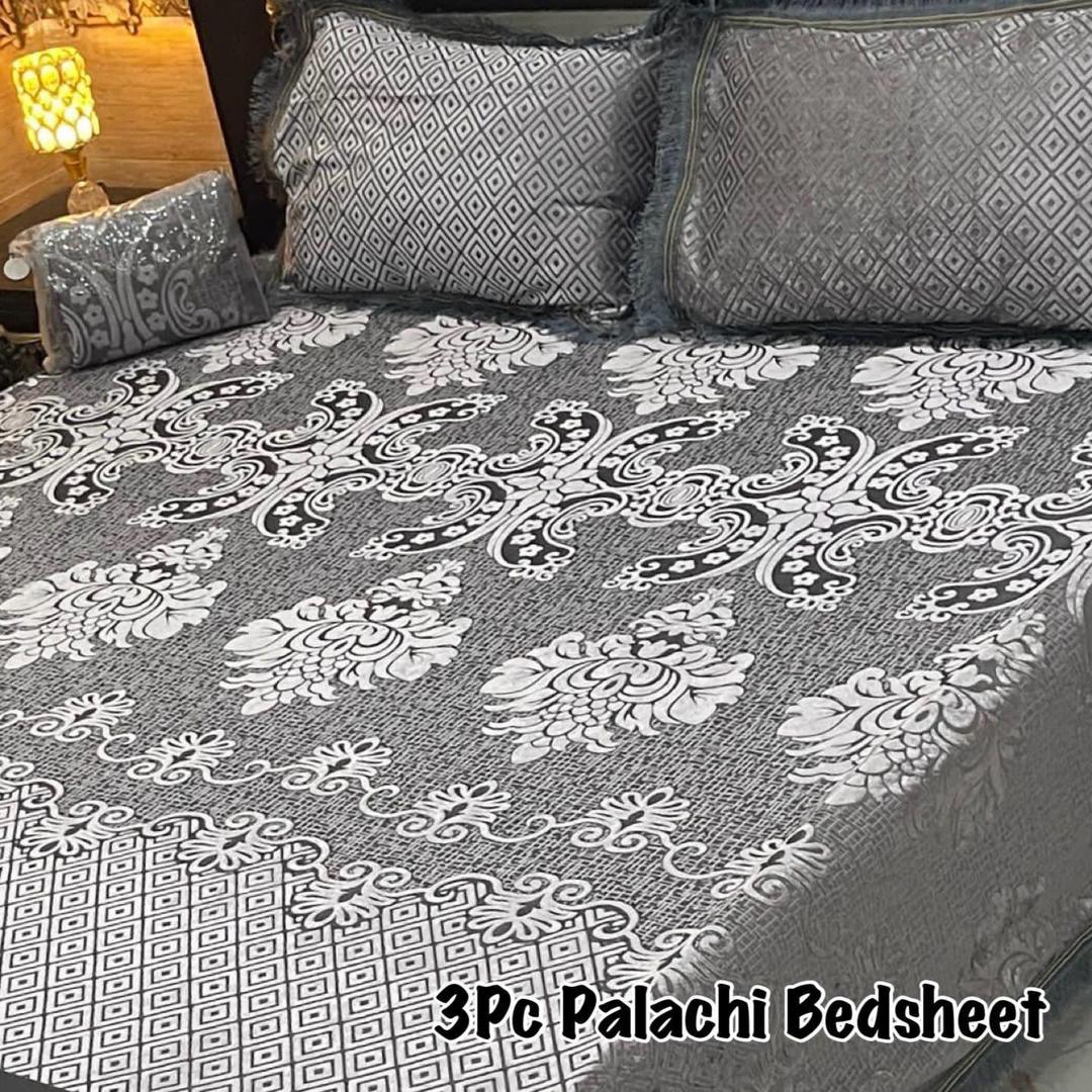 3 Pcs Palachi Embossed Double Bedsheet