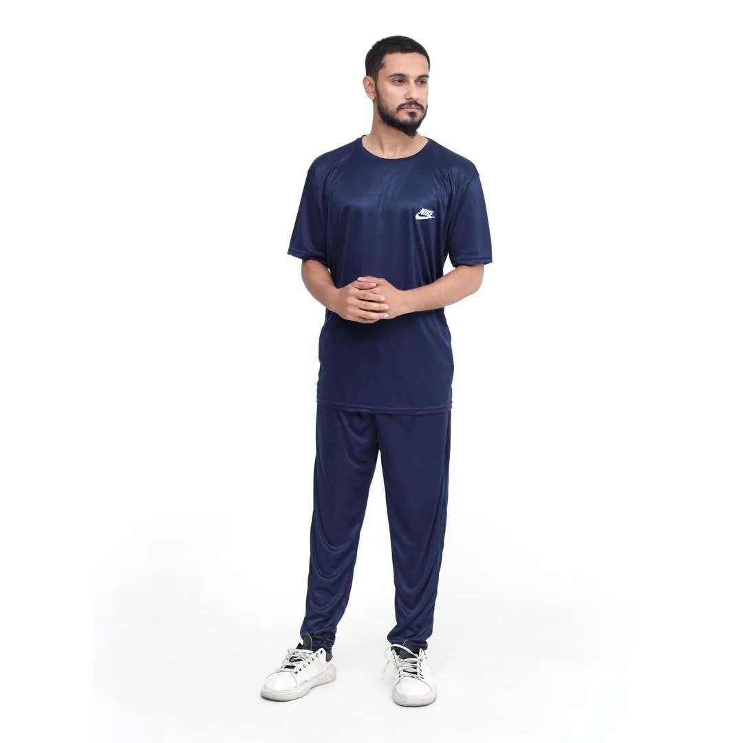2 Pcs Men's Micro Interlock Printed Track Suit BLUE Nik