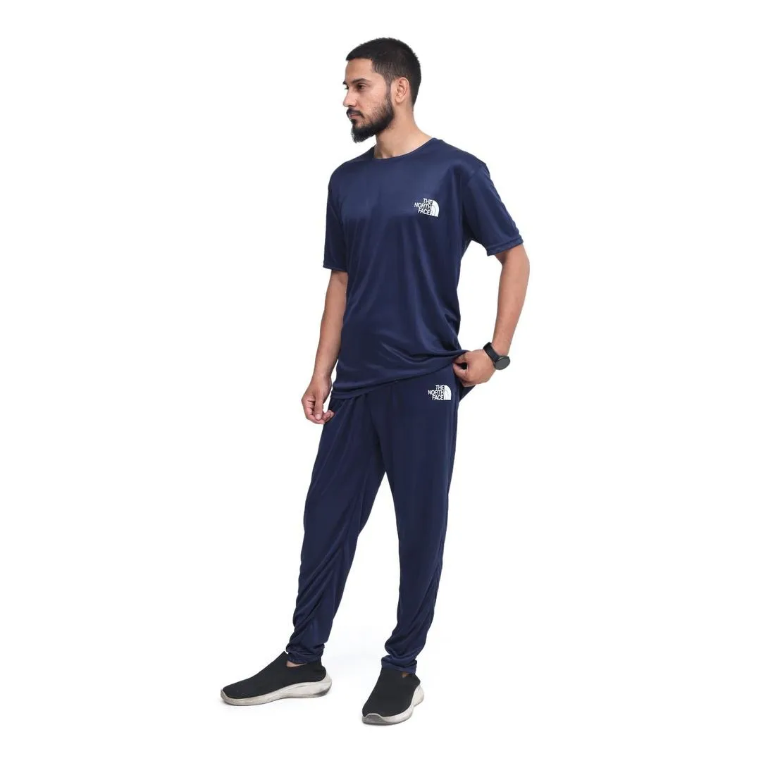 2 Pcs Men's Micro Interlock Printed Track Suit Blue TNF