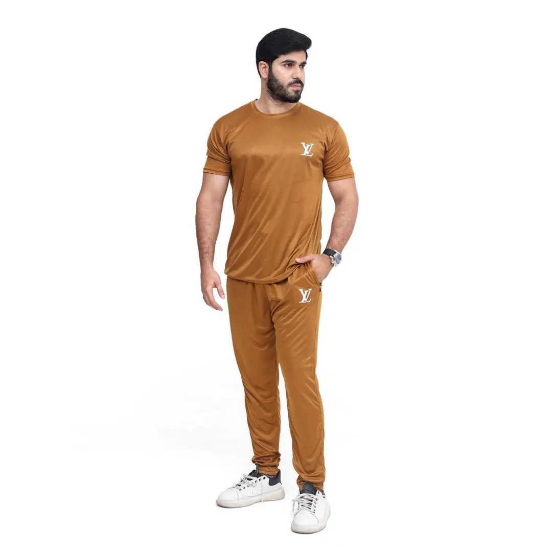 2 Pcs Men's Micro Interlock Printed Track Suit GOLDAN LV