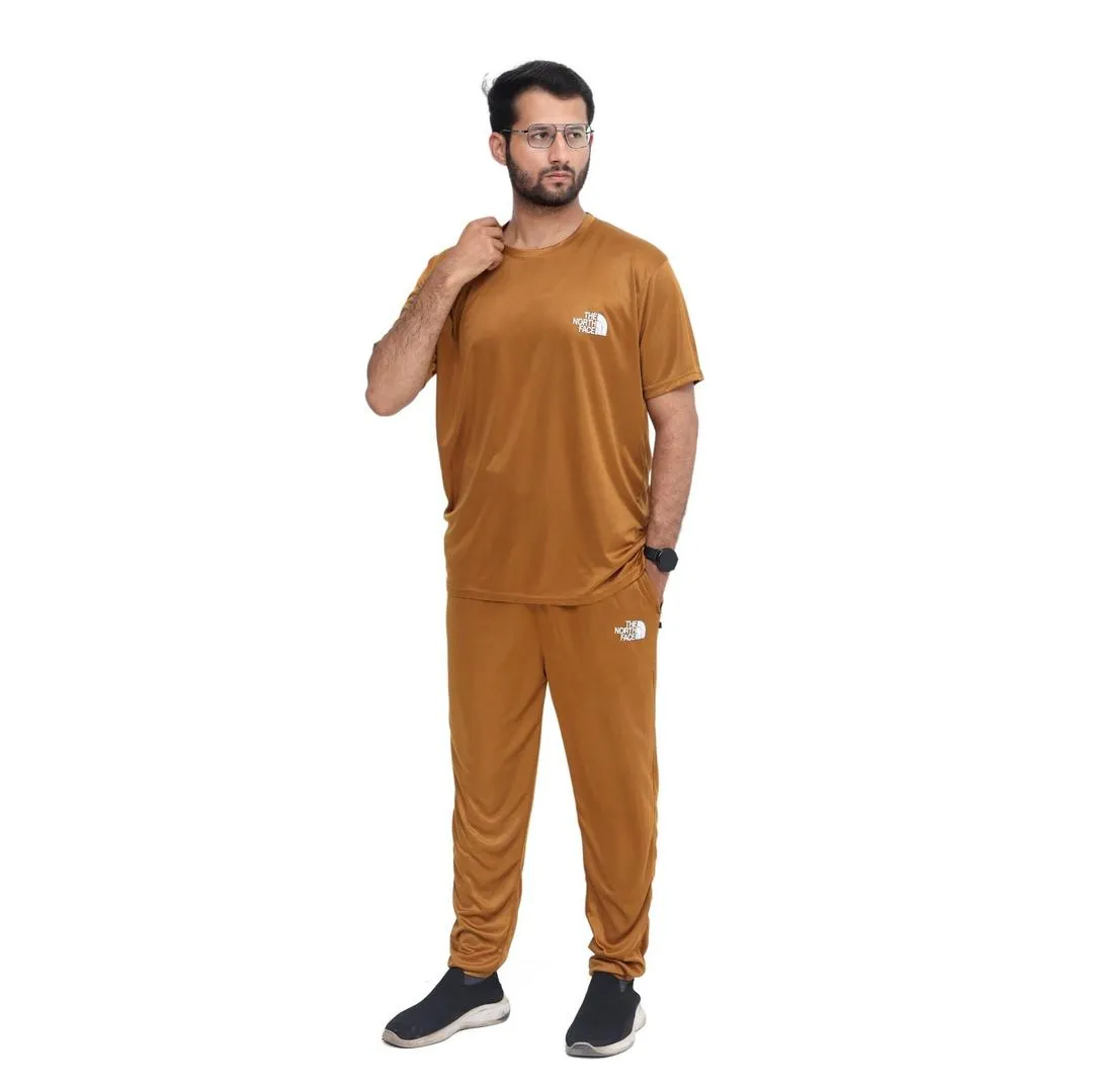 2 Pcs Men's Micro Interlock Printed Track Suit Golden TNF