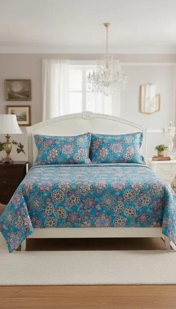 Elegant Floral Patterned – cotton Bedsheet Set-BS15