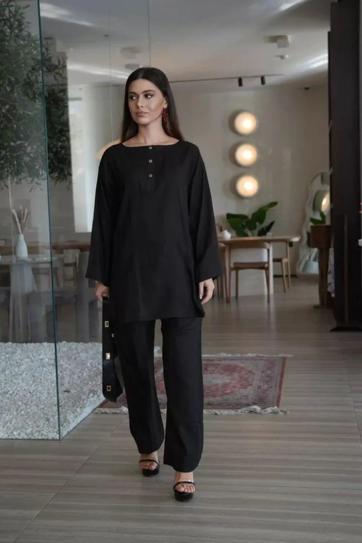 2 Pcs Women's Stitched Georgette Plain Co-Ord Set