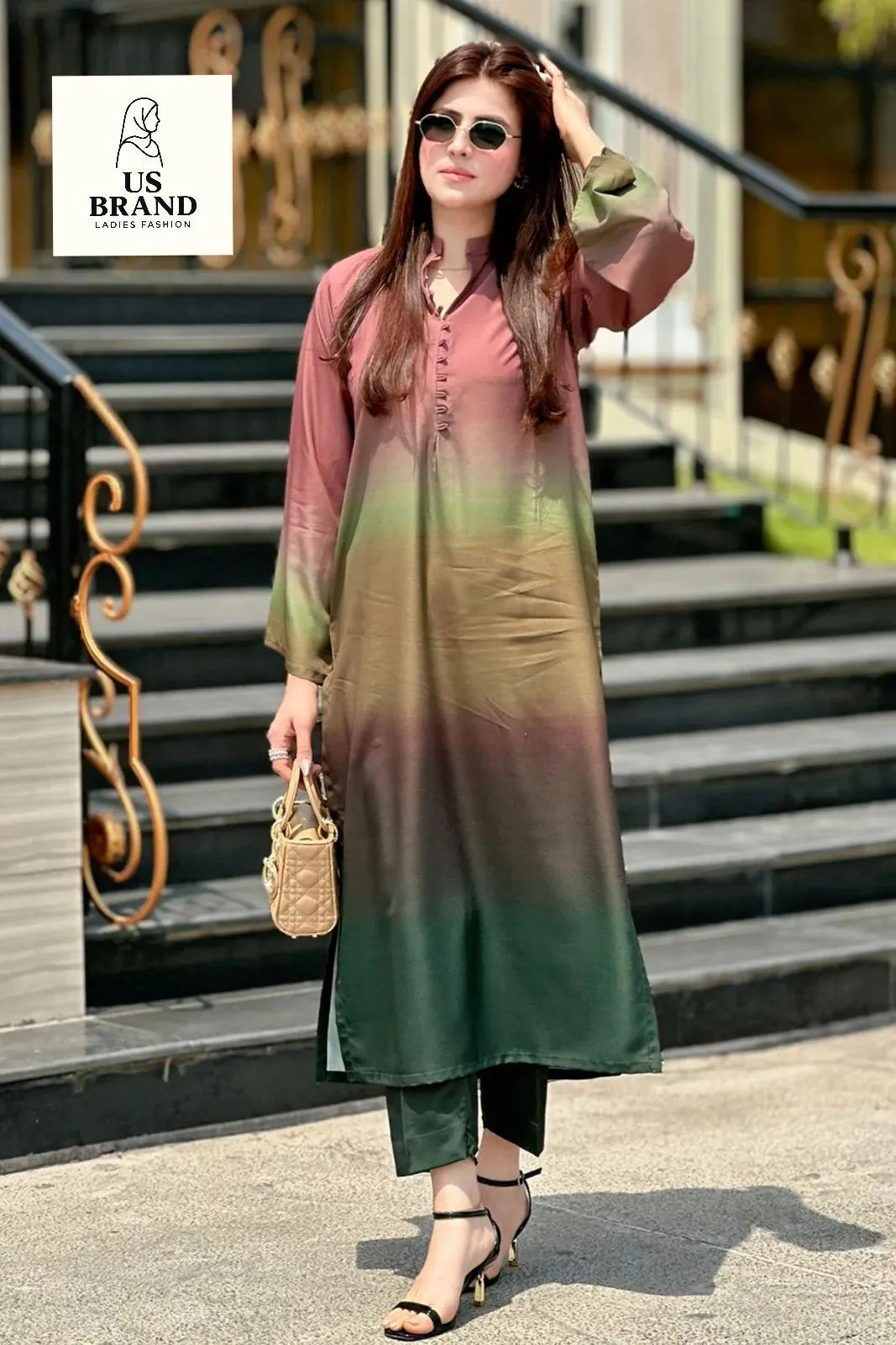 2 Pcs Women's Stitched Swiss Lawn Digital Print Shirt And Trouser