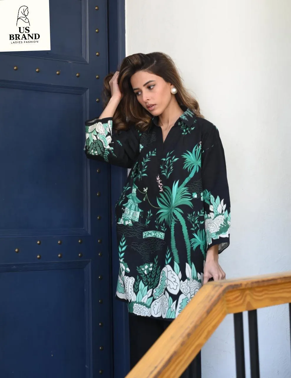 2 Pcs Women's Stitched Swiss Lawn Digital Print Co-Ord Set